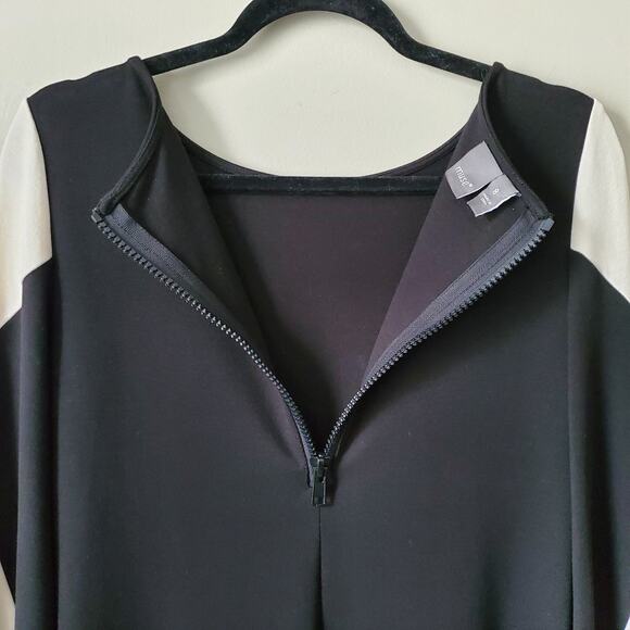Muse Black Ivory Ponte Knit Dress 8 Shift Modern Minimal Career Corporate Chic - Picture 6 of 10